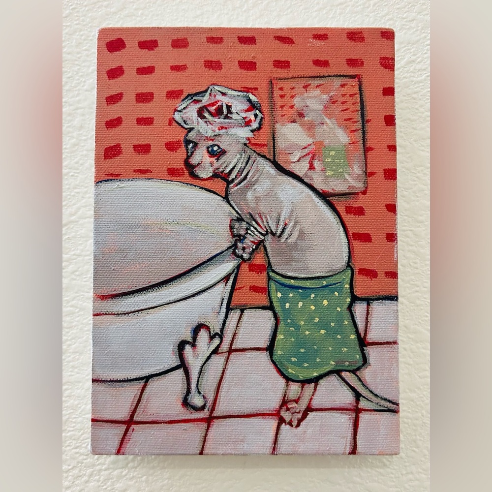 Sphynx bath painting